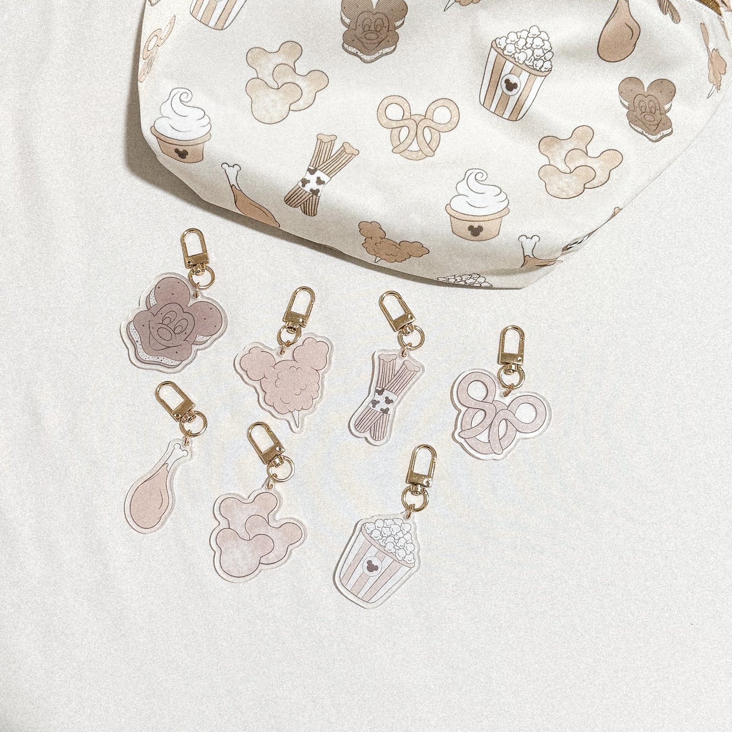 Neutral mouse snack keychains (each sold separately)